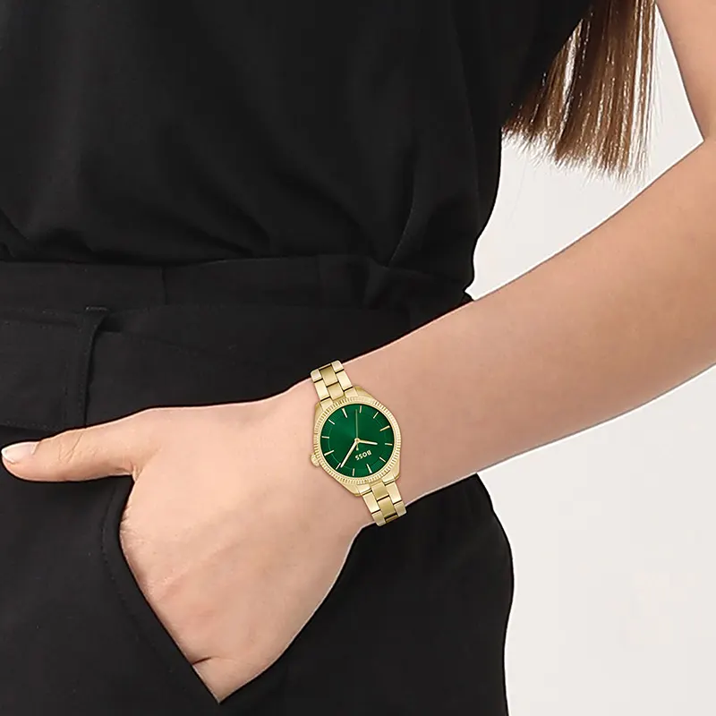Hugo Boss Sage Green Dial Gold-tone Ladies Watch | 1502729