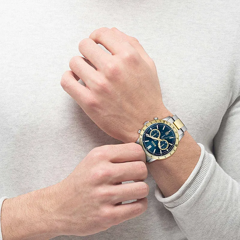 Hugo Boss Allure Chronograph Blue Dial Two-tone Men's Watch | 1514163