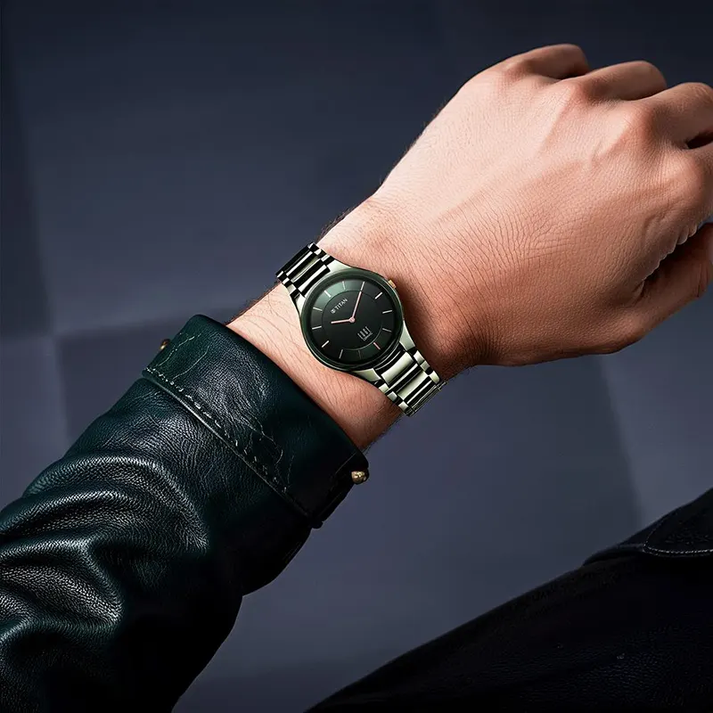 Titan Edge Ceramic Glossy Green Dial Slimmest Men’s Watch | 1696QC06