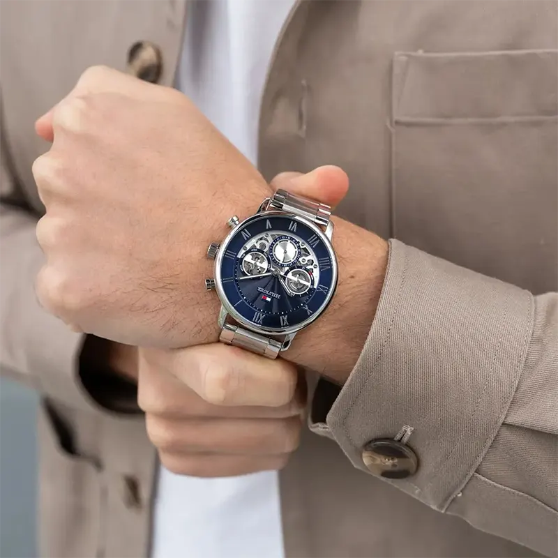 Tommy Hilfiger Legend Multifunction Blue Skeleton Dial Men's Watch | 1710569