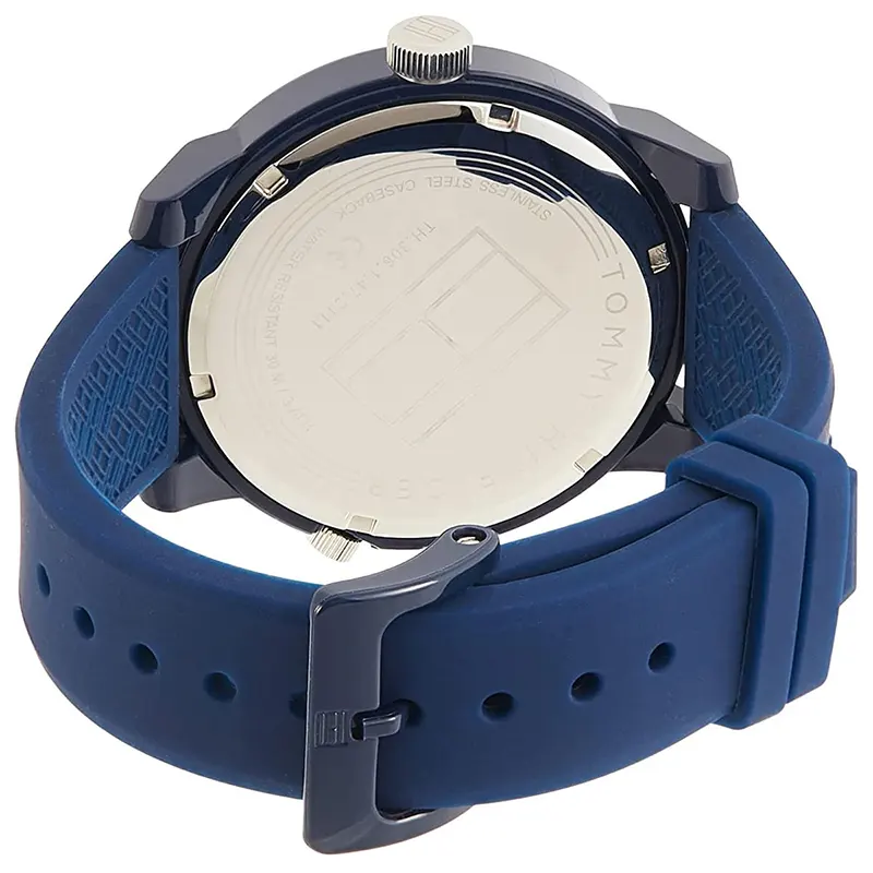 Tommy Hilfiger Denim Blue Dial SIlicone Men’s Watch | 1791325