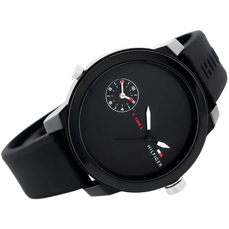 Tommy Hilfiger Denim Black Dial SIlicone Men’s Watch | 1791326