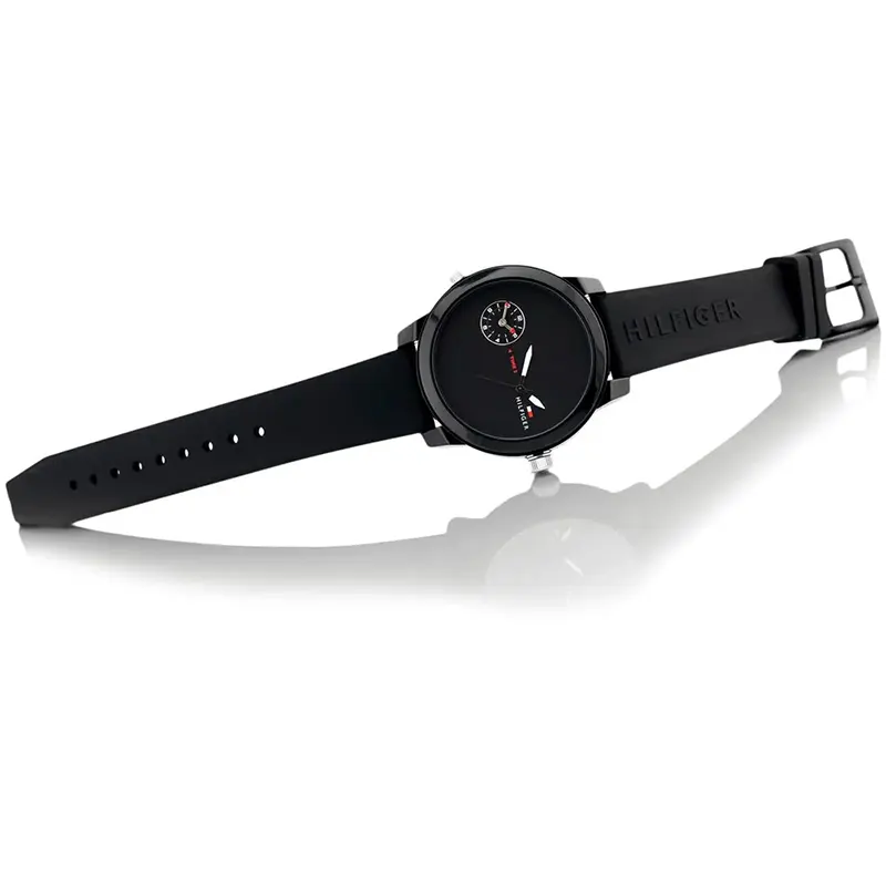 Tommy Hilfiger Denim Black Dial SIlicone Men’s Watch | 1791326