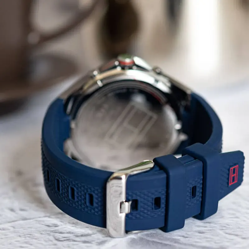 Tommy Hilfiger Justin Blue Dial Silicone Men's Watch | 1792057