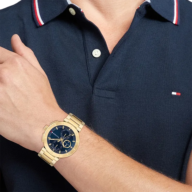 Tommy Hilfiger Lorenzo Gold-tone Black Dial Men's Watch | 1792118