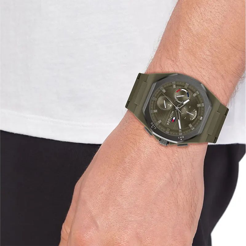 Tommy Hilfiger Neo Multifunction Green Silicone Men's Watch | 1792121