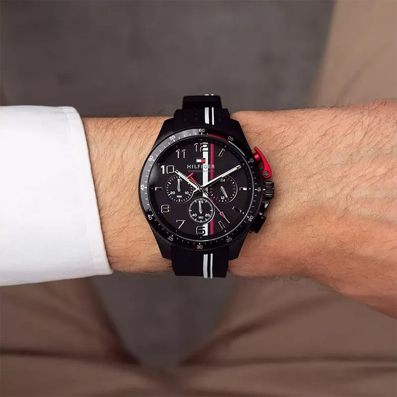 Tommy Hilfiger Bank Chronograph Black Dial Men's Watch | 1792168