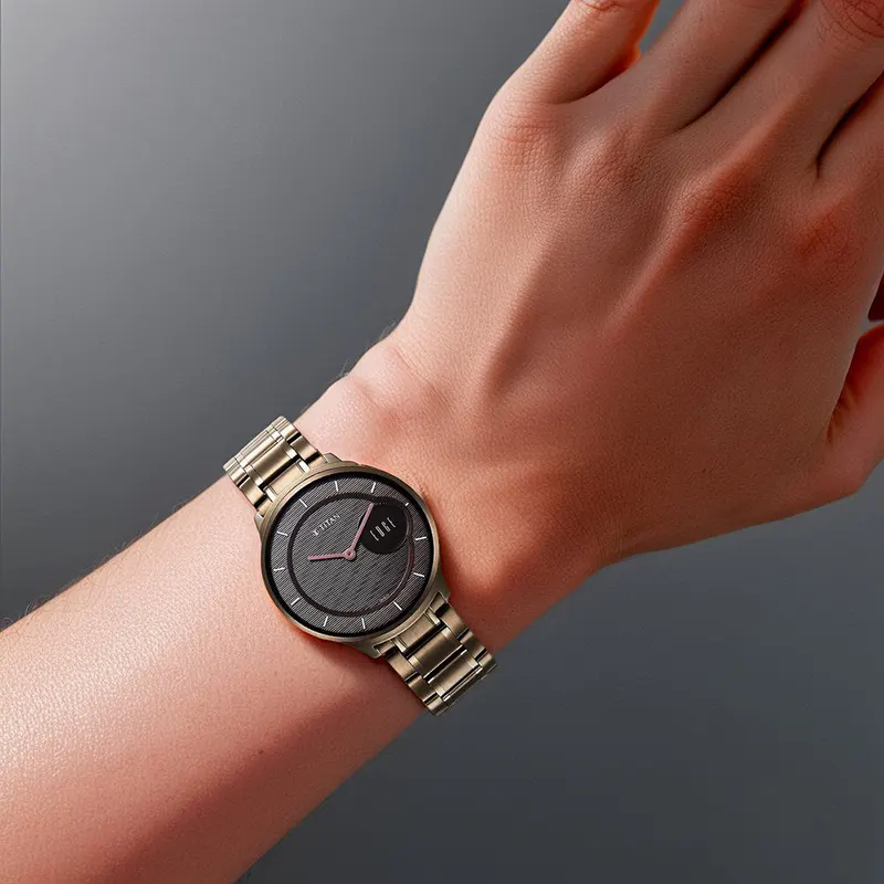 Titan Edge Slim Brown Dial Stainless Steel Men’s Watch | 1843QM02