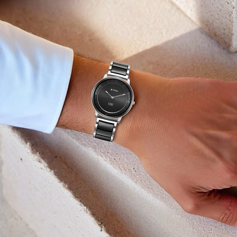 Titan Edge Fusion Black Dial Ceramic Men’s Watch | 1878KD01