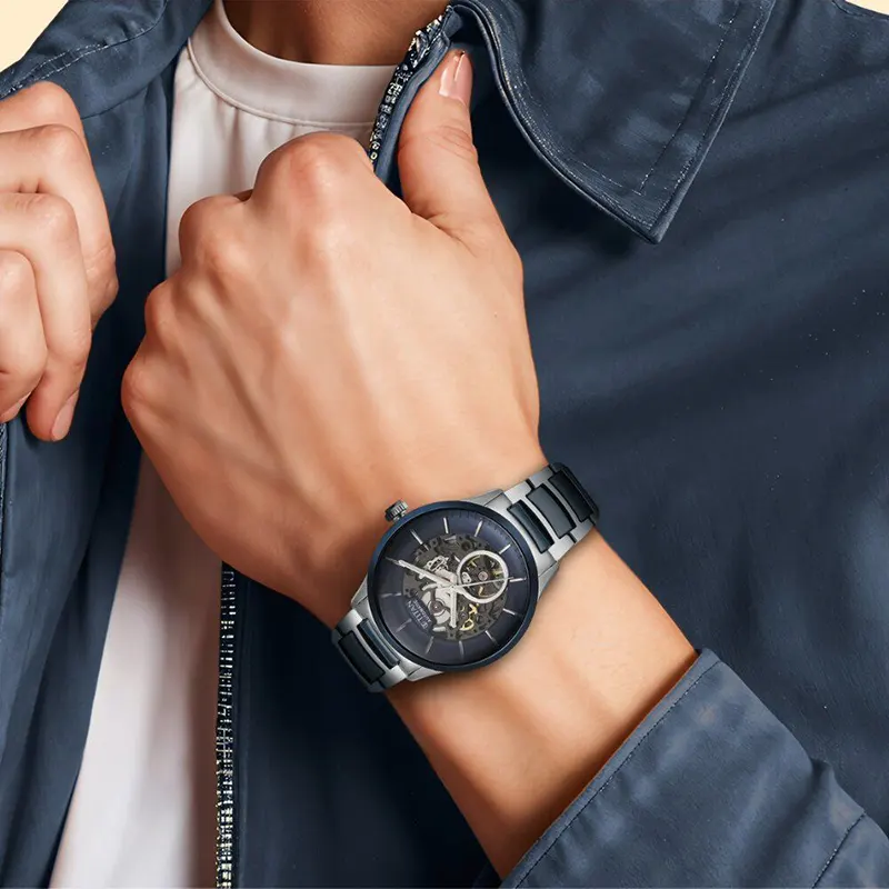 Titan Ceramic Fusion Automatic Blue Dial Men's Watch | 90174KD02