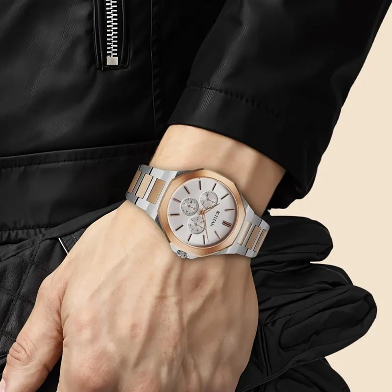 Titan Classic Slim Multifunction Silver Dial Men’s Watch | 90198KM01