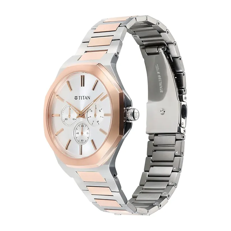 Titan Classic Slim Multifunction Silver Dial Men’s Watch | 90198KM01