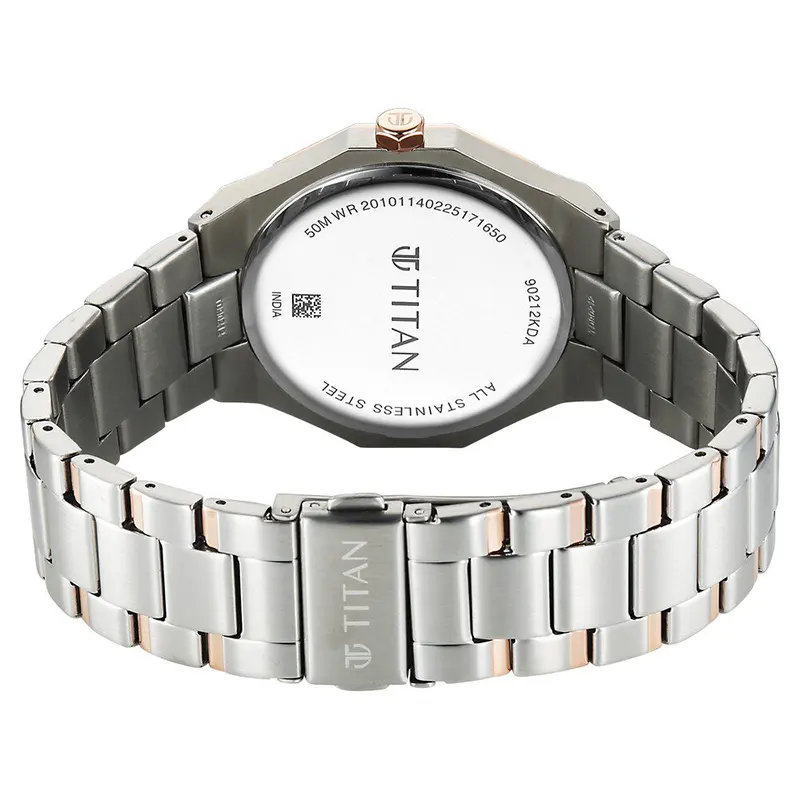 Titan Regalia Dodecagon Silver Dial Two-tone Men’s Watch | 90212KM01