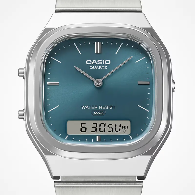 Casio Vintage Retro-Modern Dual Time Blue Dial Watch | AQ-240E-3A