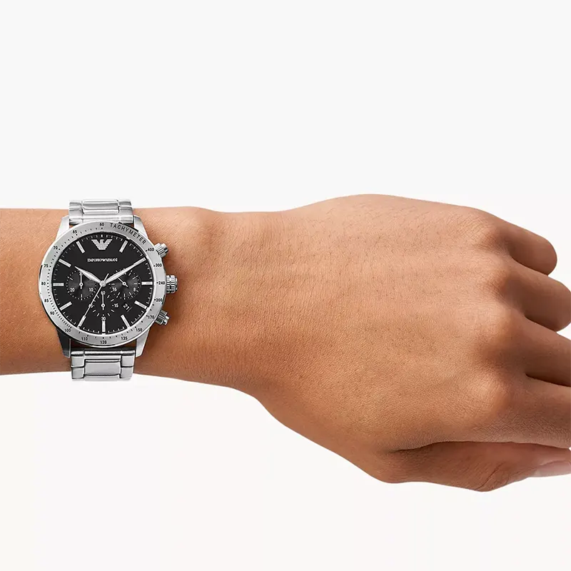 Emporio Armani Mario Chronograph Black Dial Men's Watch | AR11241