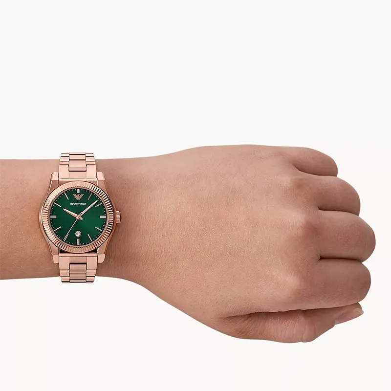 Emporio Armani Federica Green Dial Ladies Watch | AR11639