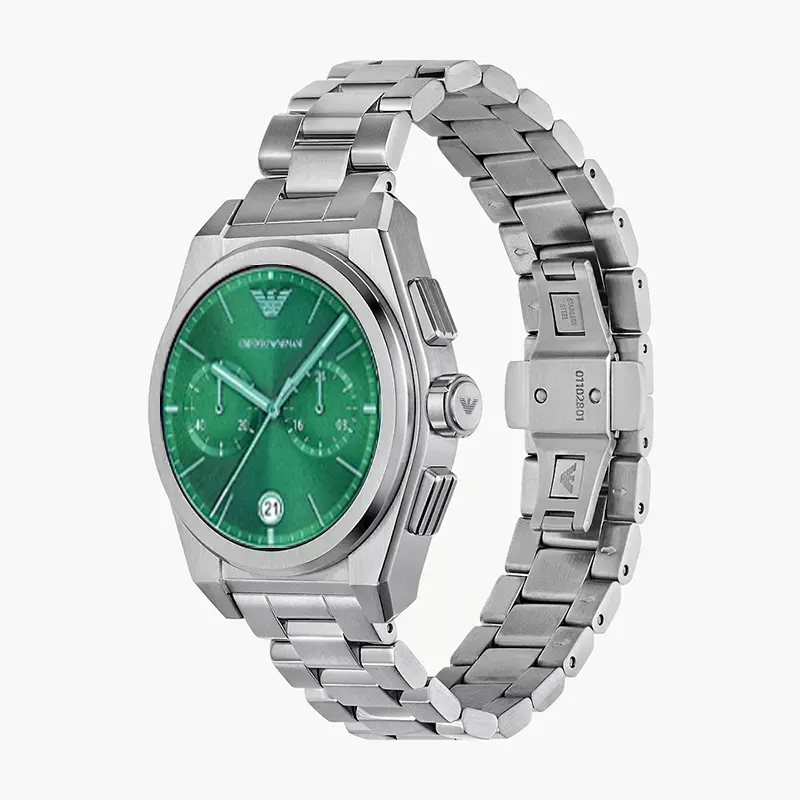 Emporio Armani Federico Chronograph Green Dial Men's Watch | AR11640