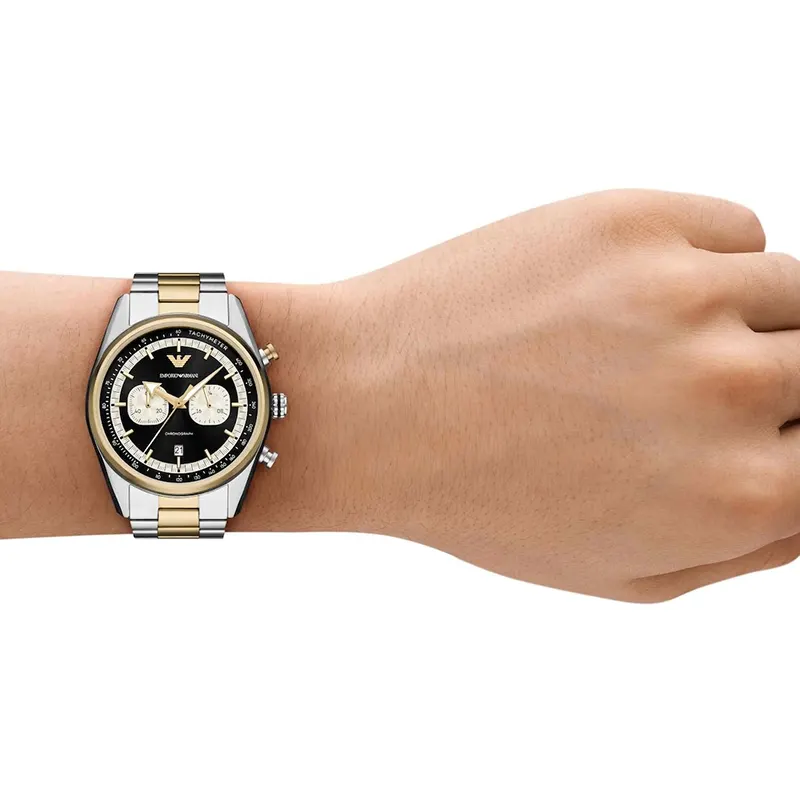 Emporio Armani Racer Chronograph Black Dial Men's Watch | AR11678