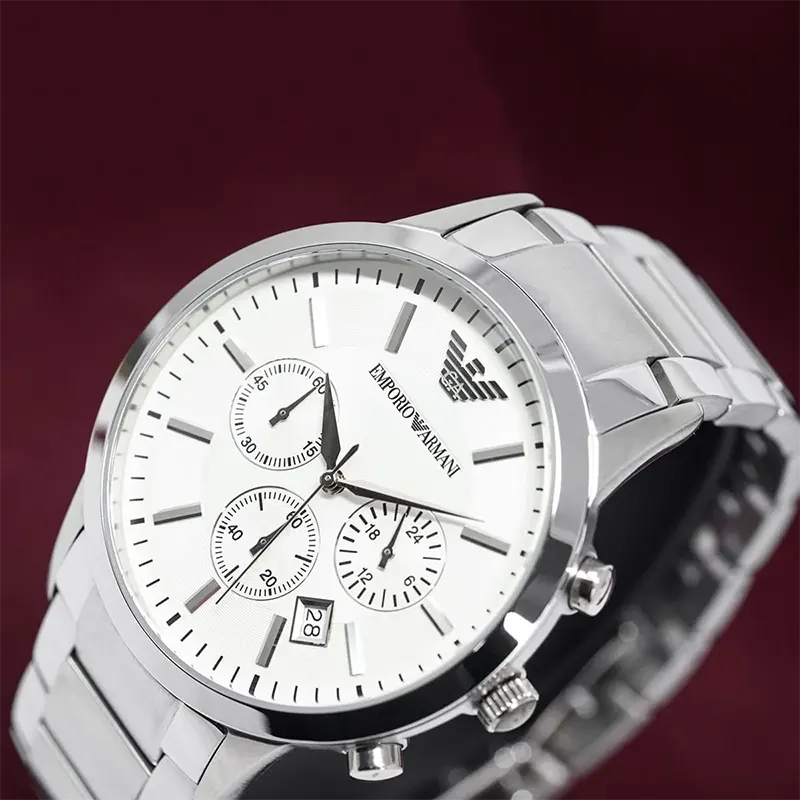 Emporio Armani Renato Chronograph Silver Dial Men's Watch | AR2458