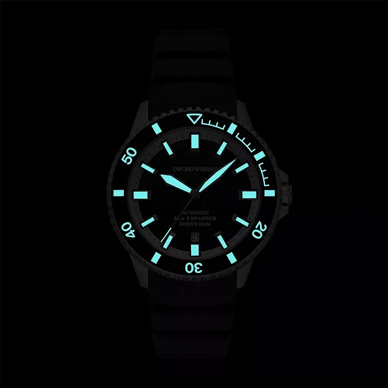 Emporio Armani Sea Explorer Automatic Black Silicone Men's Watch | AR60086