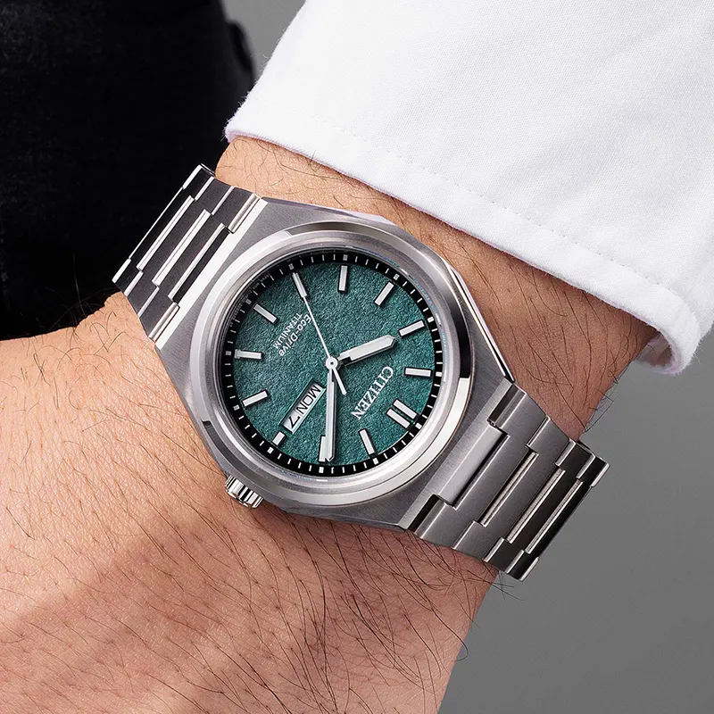 Citizen Zenshin Eco-Drive Green Dial Super Titanium Men’s Watch | AW0130-85X