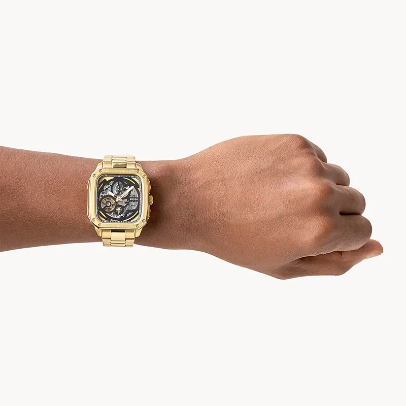 Fossil Inscription Automatic Skeleton Black Dial Men's Watch | BQ2573