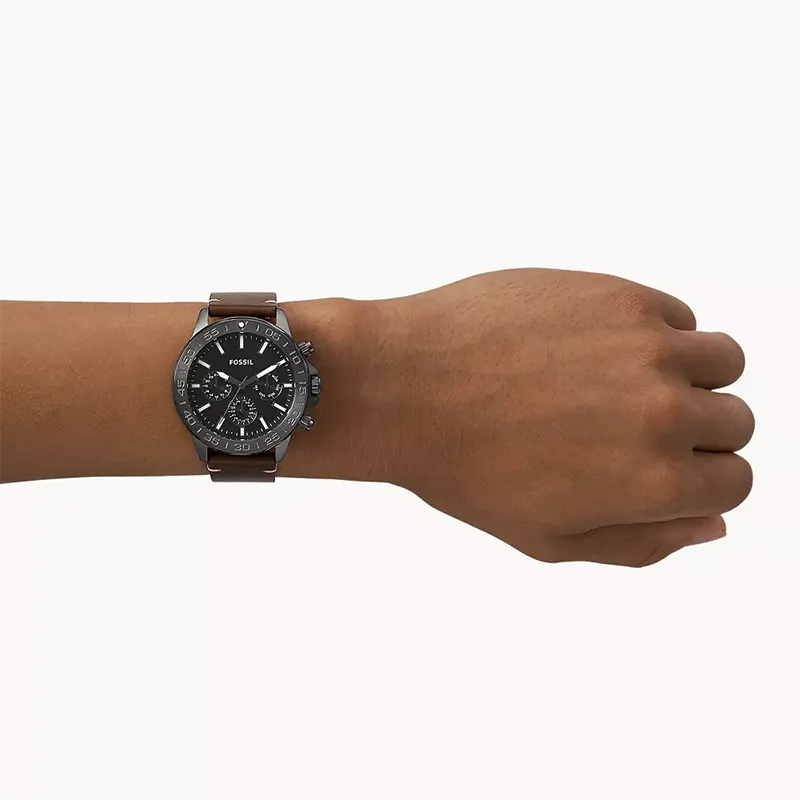 Fossil Bannon Multifunction Black Dial Leather Men’s Watch | BQ2709