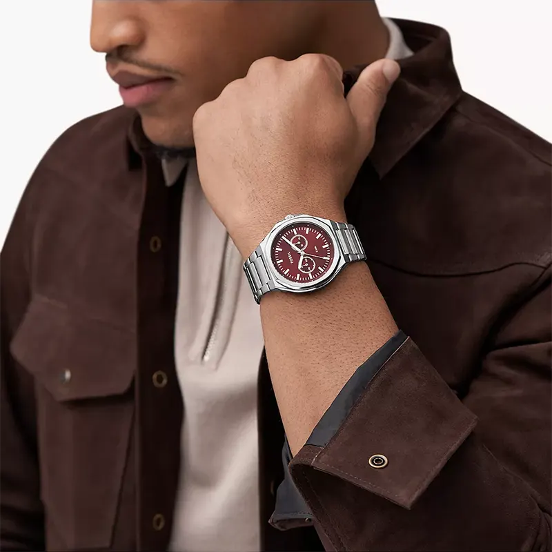 Fossil Evanston Multifunction Burgundy Dial Men’s Watch | BQ2807