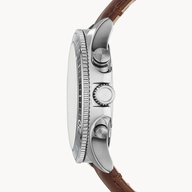 Fossil Wakefield Chronograph Eggshell Dial Brown Leather Men’s Watch | CH2943