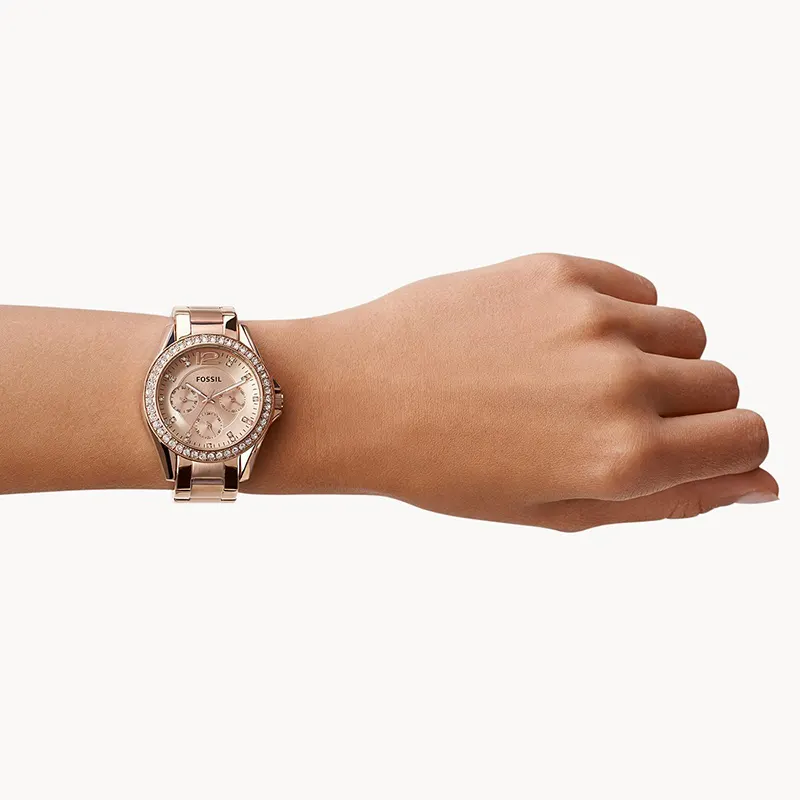 Fossil Riley Multifunction Rose-tone Ladies Watch | ES2811