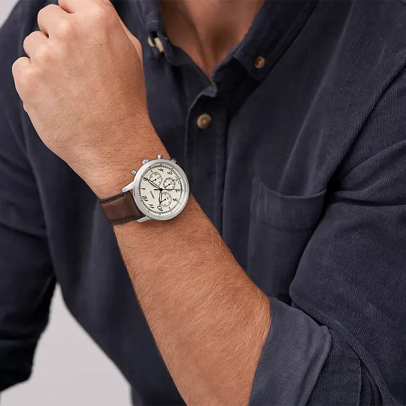 Fossil Neutra Chronograph Cream Dial Men's Watch | FS6022