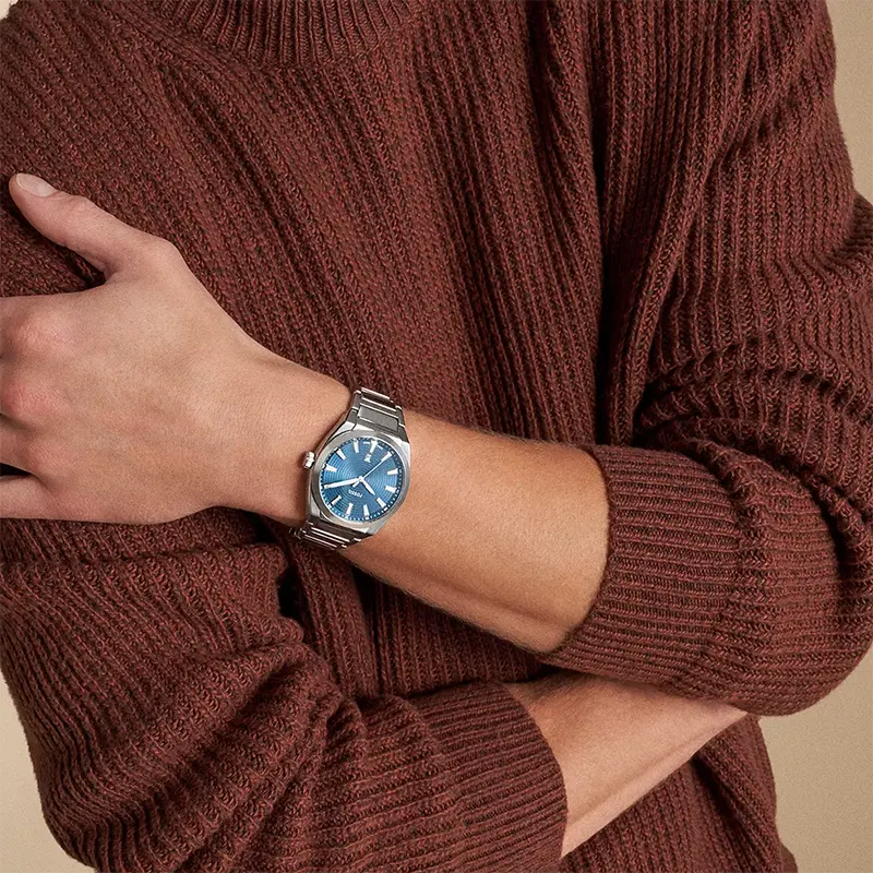 Fossil Everett Blue Sunray Textured Dial Men's Watch | FS6054