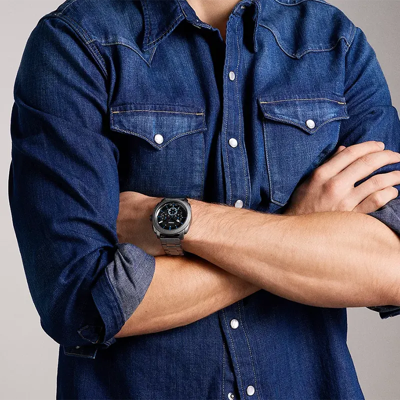 Fossil Machine Chronograph Smoke Stainless Steel Men's Watch | FS6098