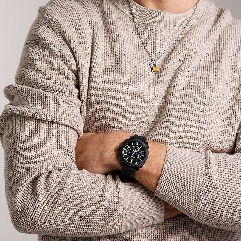 Fossil Machine Chronograph Black Silicone Men's Watch | FS6099