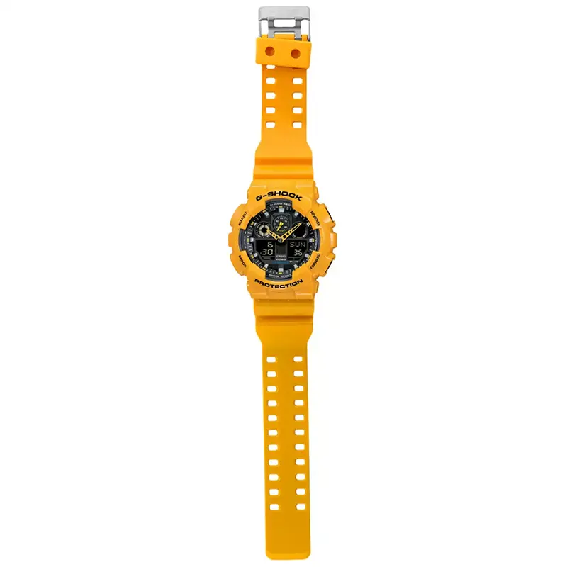 Casio G-Shock GA-100A-9A Dual-time Yellow Band Men's Watch