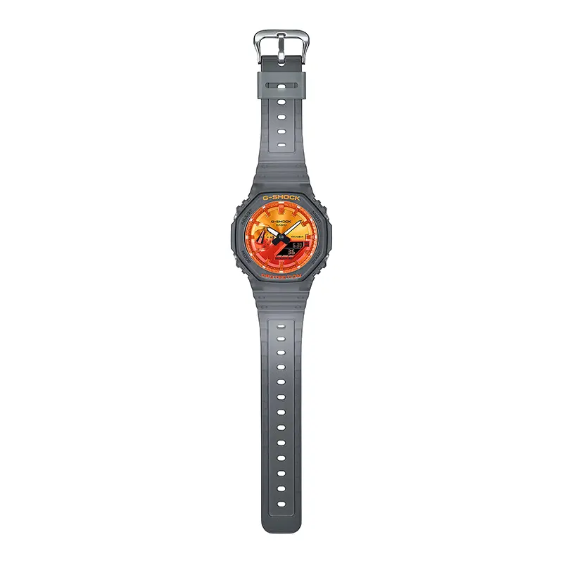 Casio G-Shock Glowing Flames Orange Dial Men's Watch | GA-2100FLS-8A4