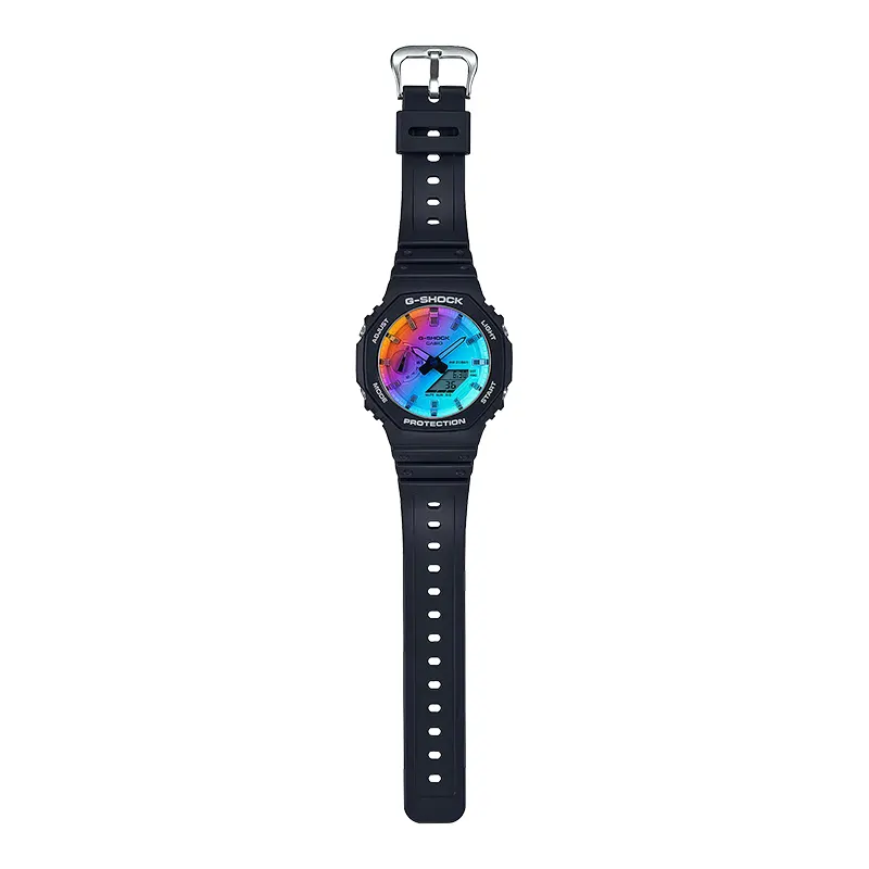 Casio G-Shock Carbon Core Guard Iridescent Rainbow Dial Men's Watch | GA-2100SR-1A