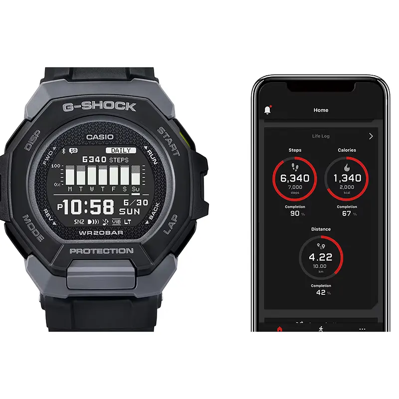 Casio G-Shock GBD-300-1 G-Squad Smartphone Link Black Dial Men's Watch