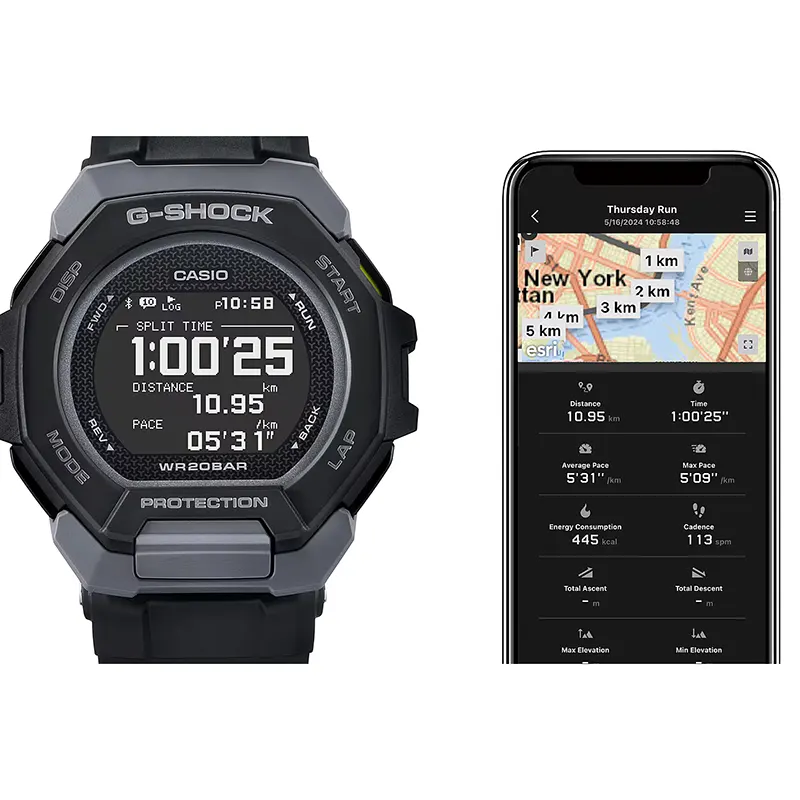 Casio G-Shock GBD-300-1 G-Squad Smartphone Link Black Dial Men's Watch