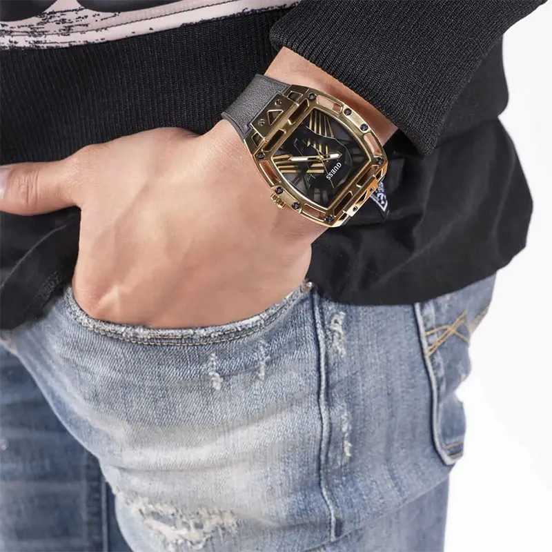 Guess Legend Black Dial Rubber Strap Men’s Watch | GW0500G1