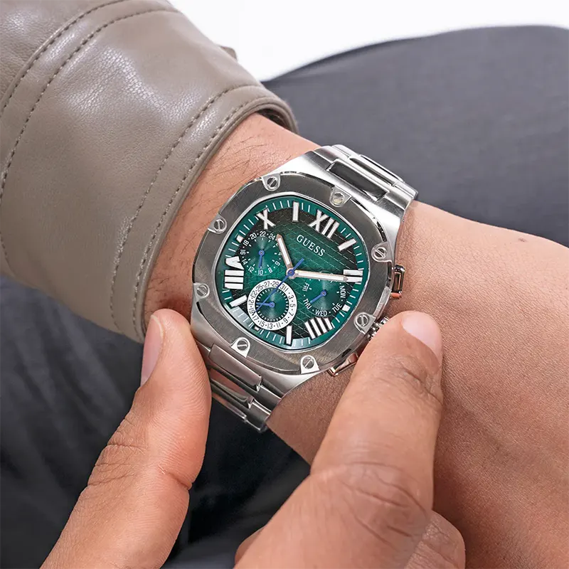 Guess Headline Multifunction Green Dial Men’s Watch | GW0572G6