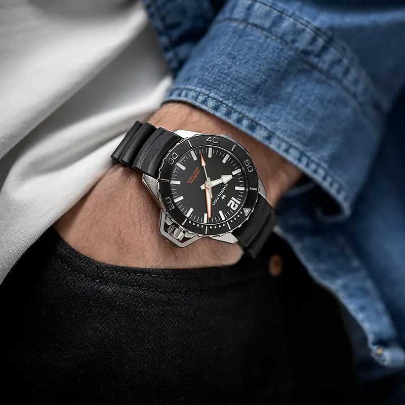 Hamilton Khaki Navy Frogman Black Dial Automatic Men's Watch | H77825330