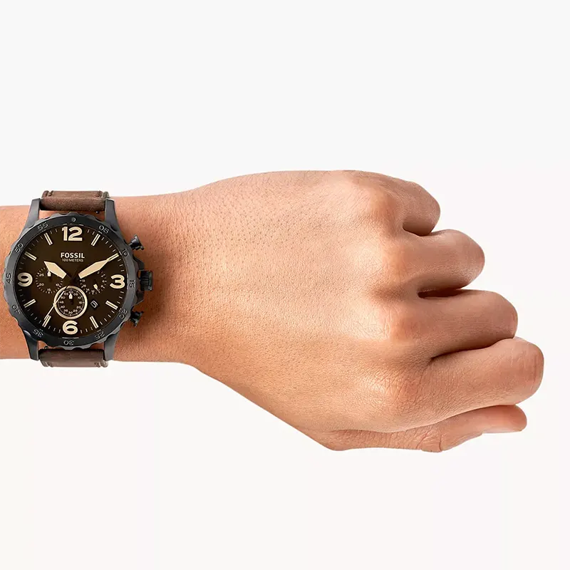 Fossil Nate Chronograph Brown Dial Men's Watch | JR1487