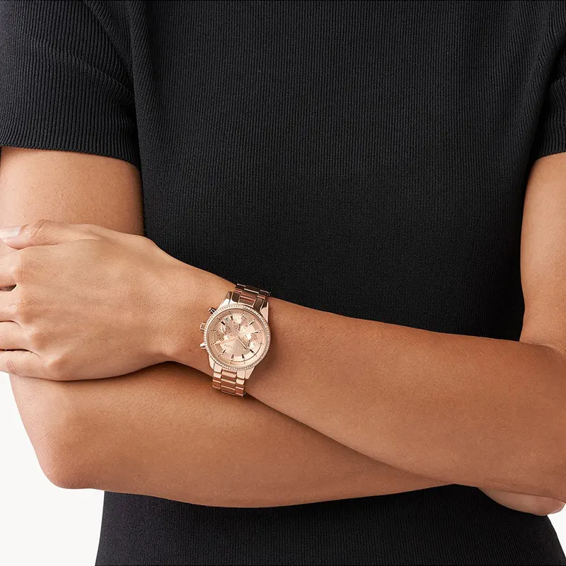 Michael Kors Ritz Chronograph Rose Gold-Tone Ladies Watch | MK6357