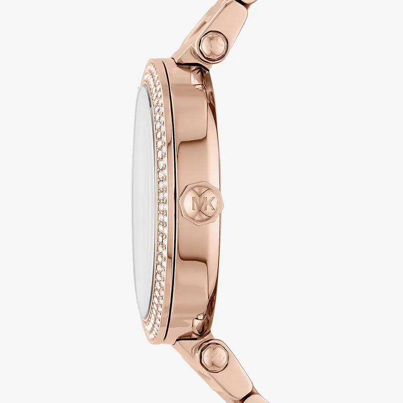 Michael Kors Parker Pavé Logo Rose Gold Ladies Watch | MK6660