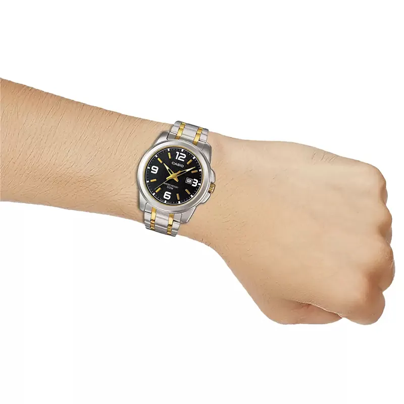 Casio Enticer MTP-1314SG-1AV Dual-tone Black Dial Men's Watch