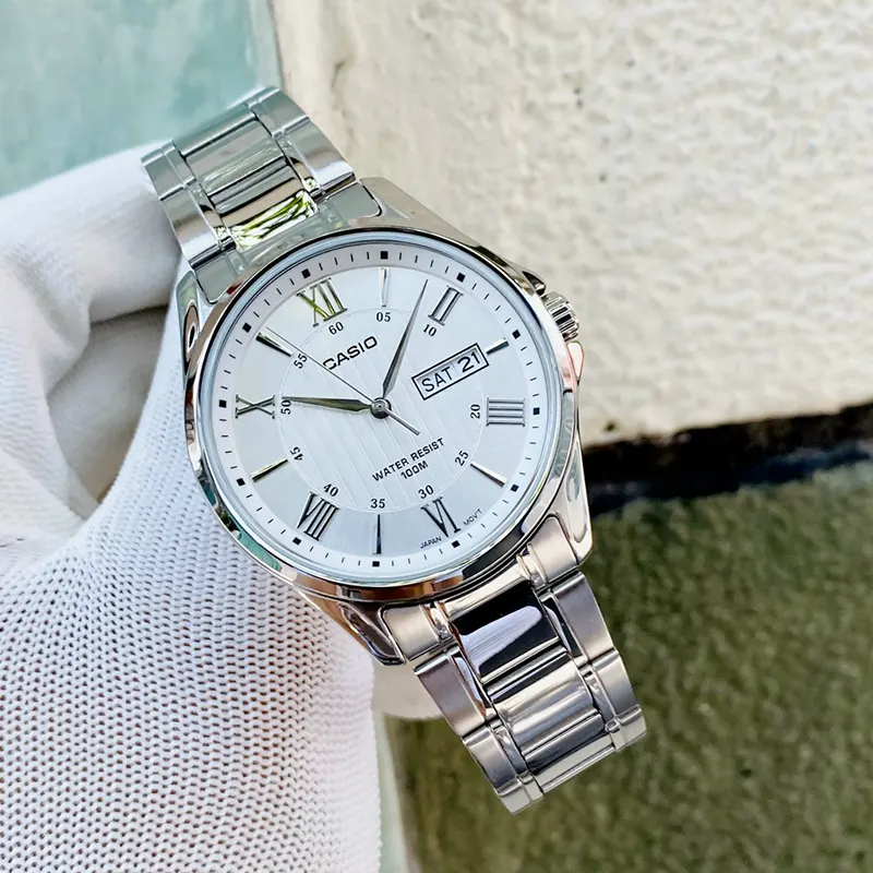 Casio MTP-1384D-7AVDF Date Day White Dial Men's Watch