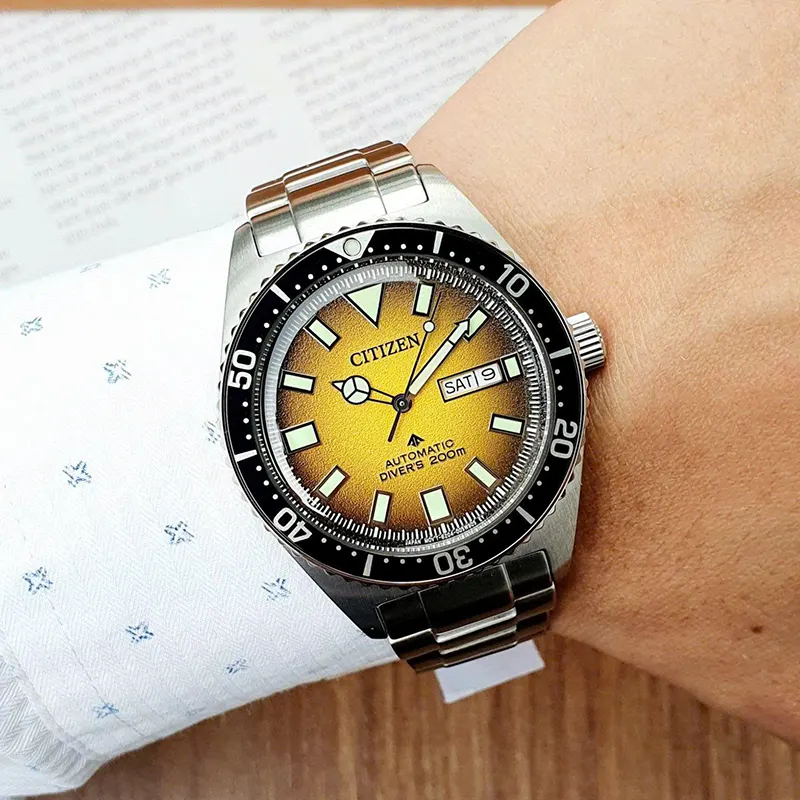 Citizen Promaster Marine Automatic Yellow Dial Men's Watch | NY0120-52X