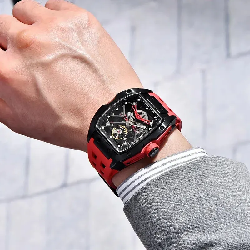 Pagani Design Skeleton Automatic Red Strap Men's Watch | PD-YS018