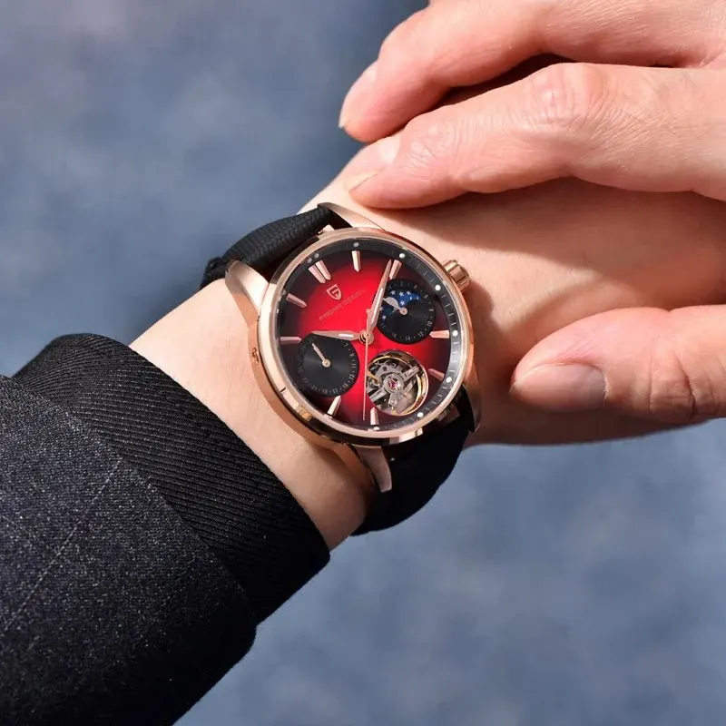 Pagani Design Tourbillon Moonphase Red Dial Automatic Men's Watch | PD-YS021